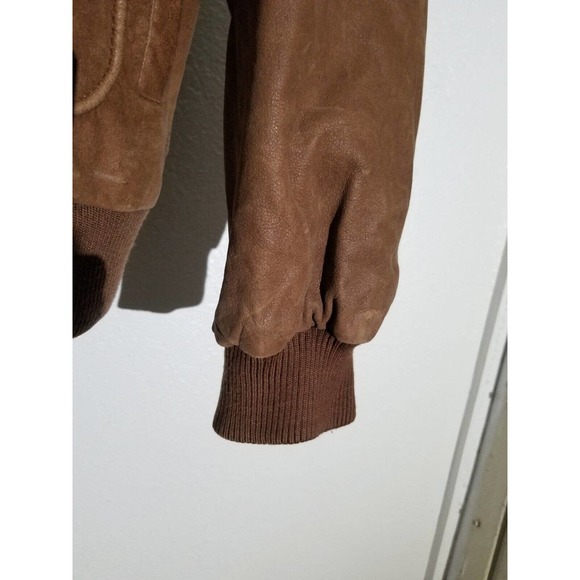 VINTAGE 90's ADVENTURE WILSON WHISKEY BROWN BUTTER SOFT LEATHER JACKET XL MEN - Picture 7 of 8